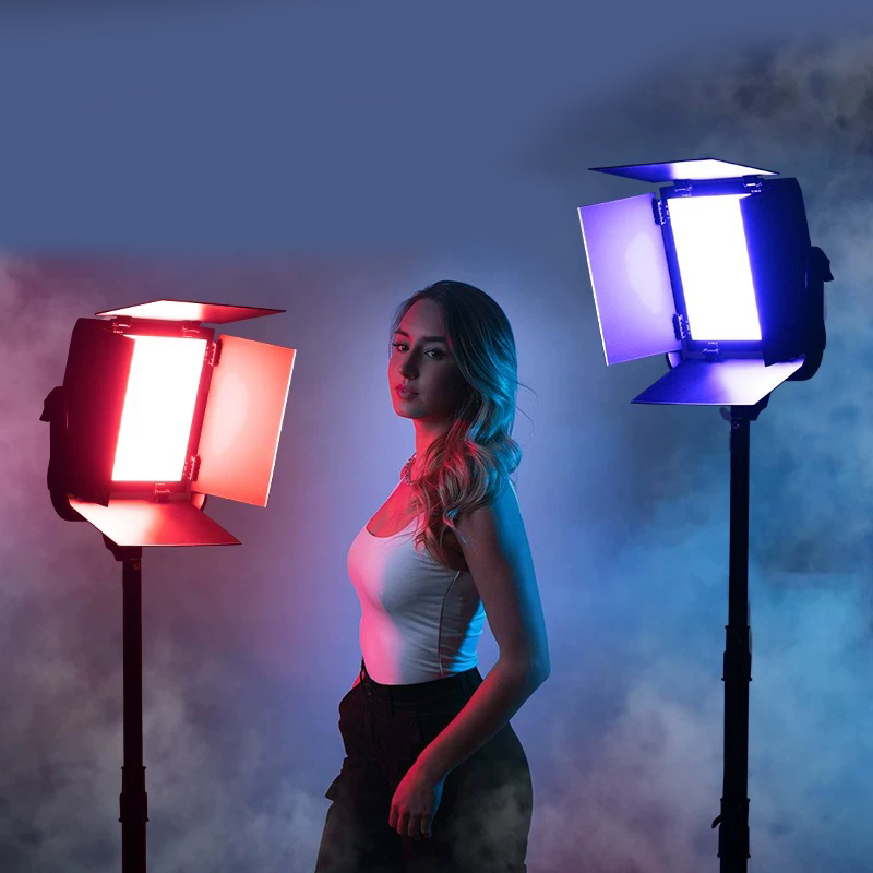 超薄led平板补光灯50WRGB全彩方形背景灯珠宝美食桌面直播氛围灯主播美颜直播补光灯摄影拍照柔光打光灯